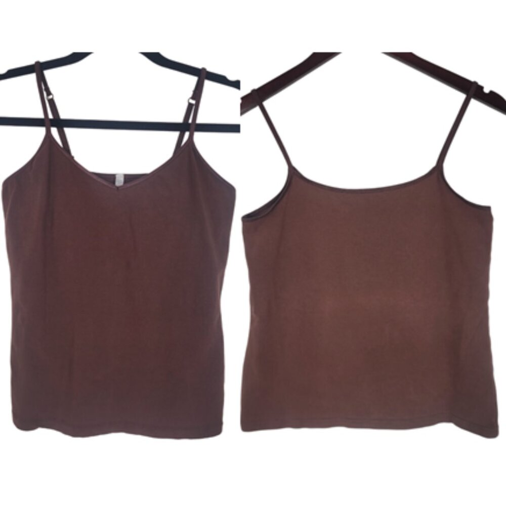 bundle 2 vintage brown cotton camisole tank tops size medium